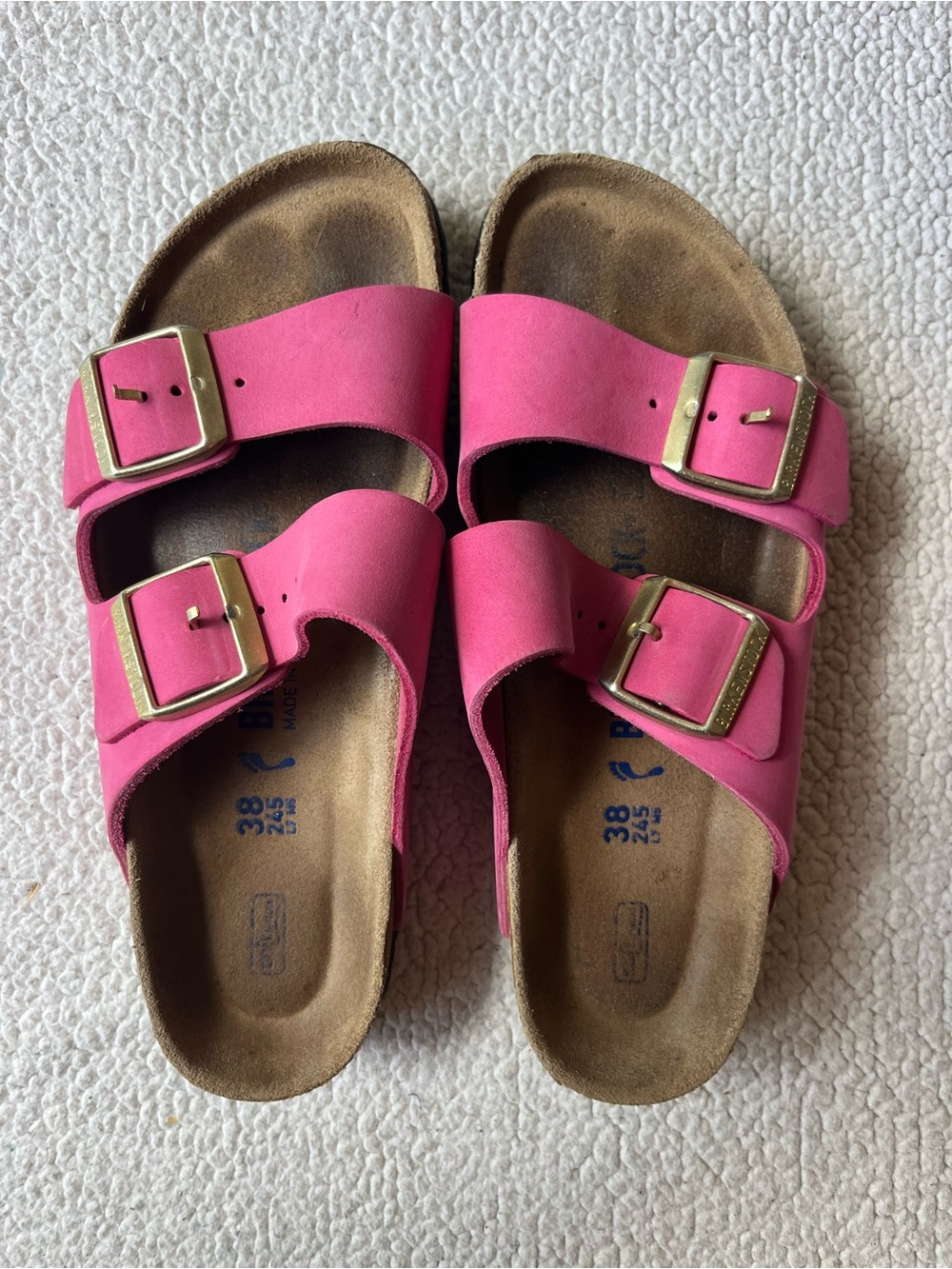 Birkenstock Arizona Pink Suede Double Strap Sandals Women’s 7